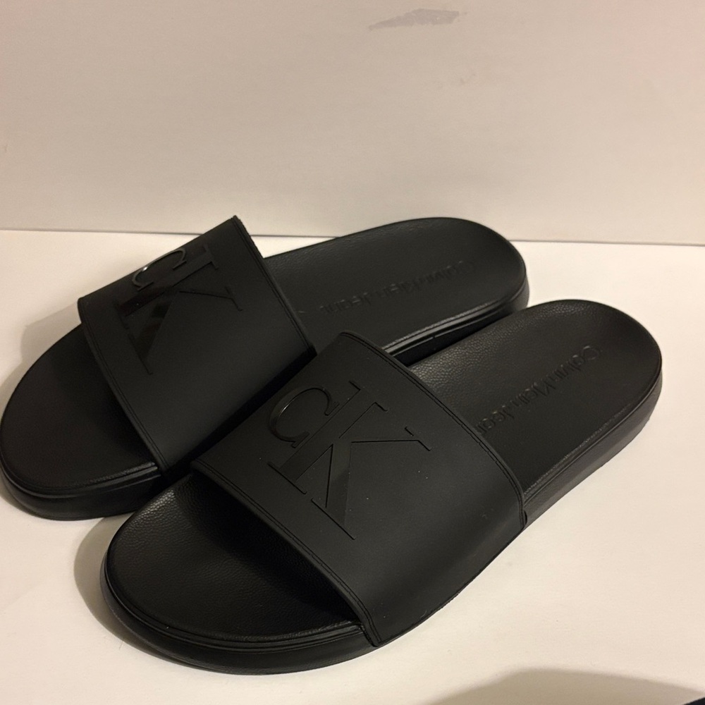 Calvin Klein Men's Black Logo Slide Sandals